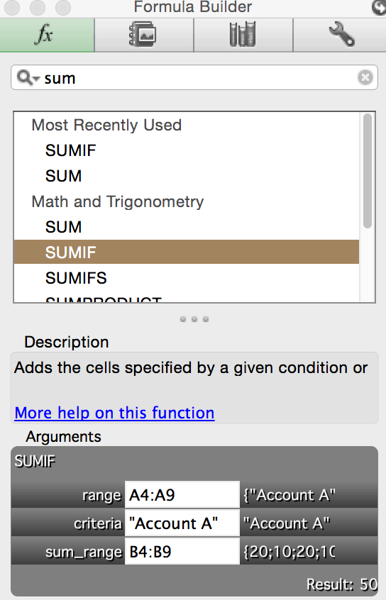 Formula builder